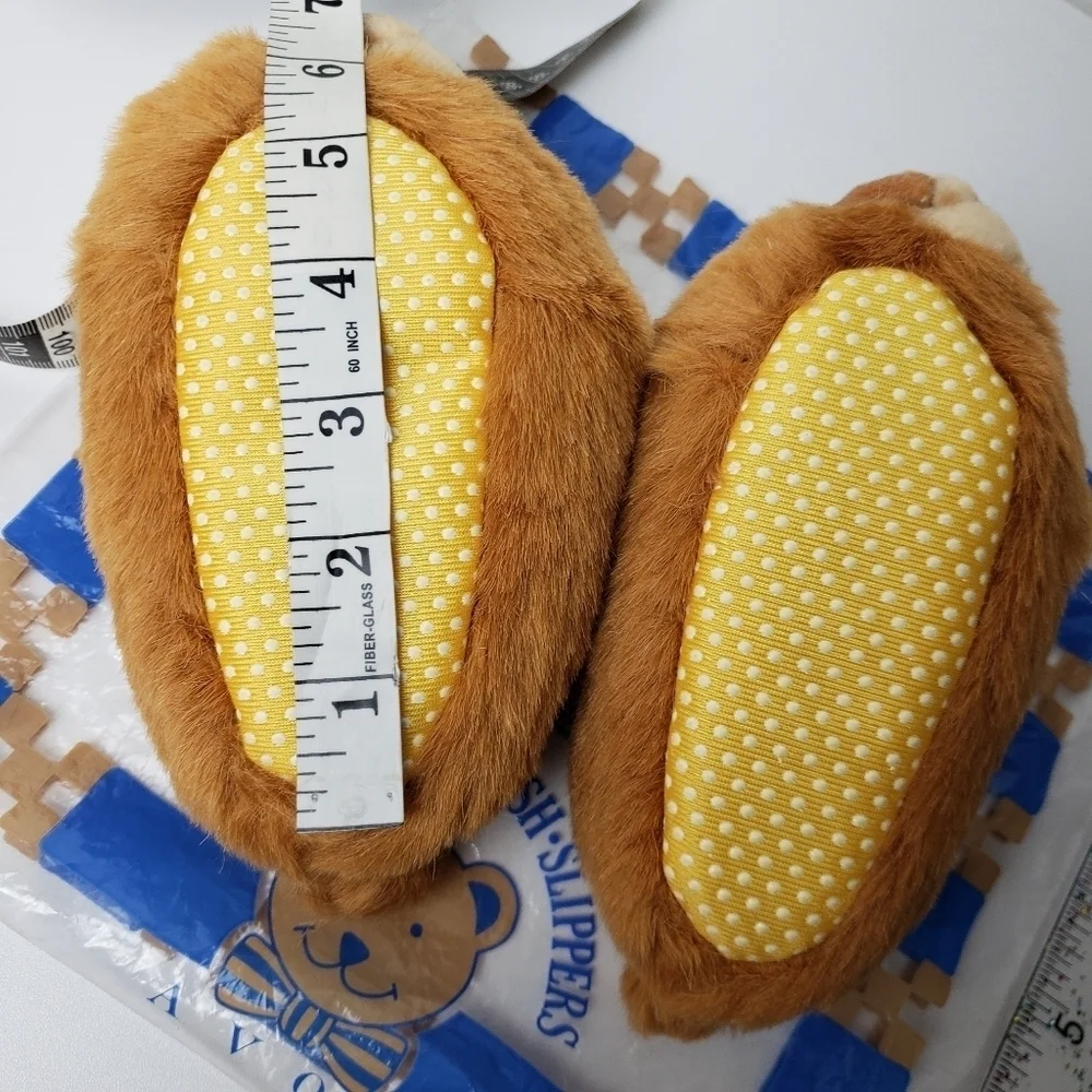 Vintage kids slippers Teddy Toes Plush Slippers Bear